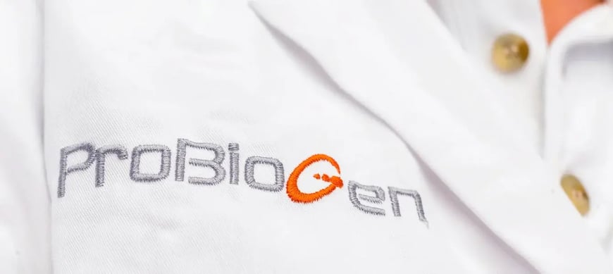 probiogen logo on white lab coat